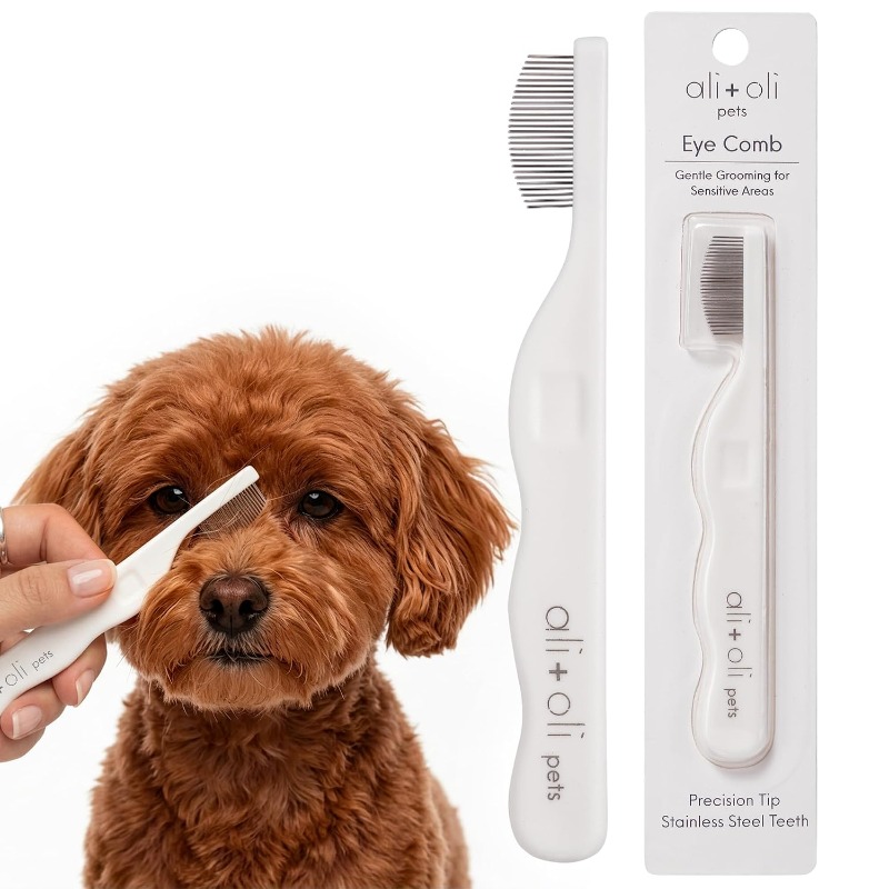 TEMU Pet Eye Comb For Dogs And Cats Fine Tooth Tear Stain Remover Comb Pet Face Grooming Comb For Removing Eye , , And Tear Stains
