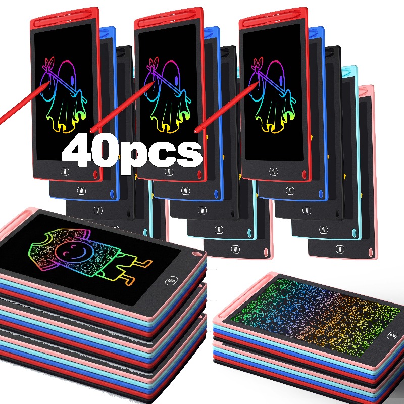 Image of 40-pack 8.5-inch Colorful Lcd Writing Tablet | Erasable Reusable Doodle Board | Educational Toys | Suitable For 3-8 Year Old Boys And Girls | Birthday & Holiday Gifts