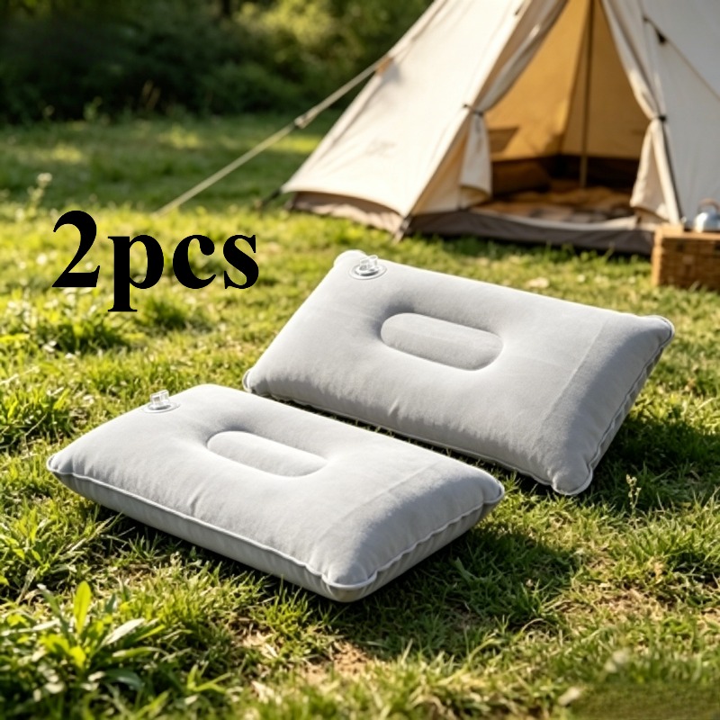 TEMU Portable Inflatable Travel Pillow Set (2pcs), Lightweight Inflatable Neck Pillow, Suitable For Aircraft, Cars, Camping And Offices, Comfortable