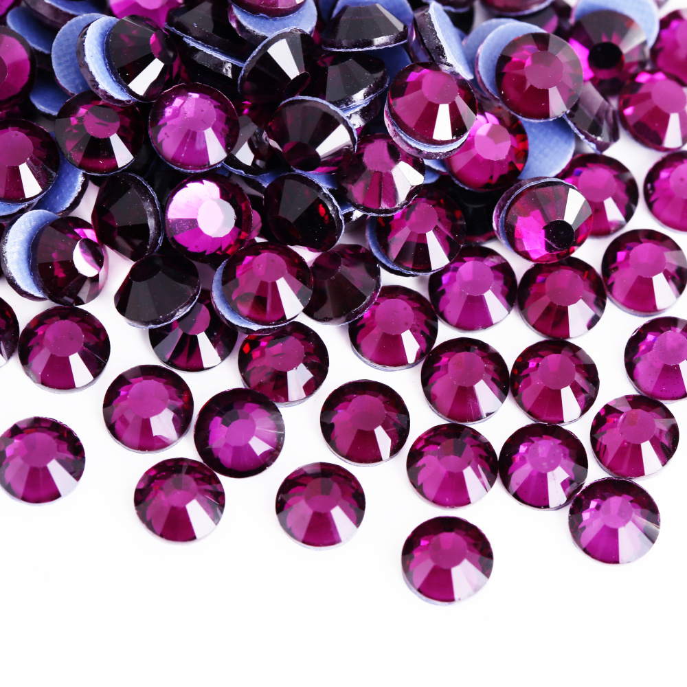 TEMU Strass thermocollants en verre violet raisin, en cristal pour vêtements, chaussures, artisanat, décoration