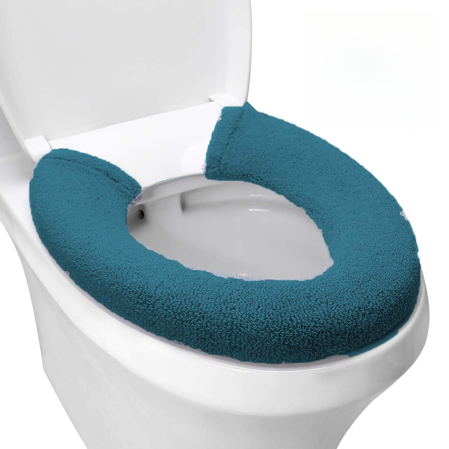 TEMU Toilet Seat Cover, Washable, Fiber Cloth Toilet Cushion, Snap-button Fixation, And Shift-resistant, One-second Quick Installation , Retractable