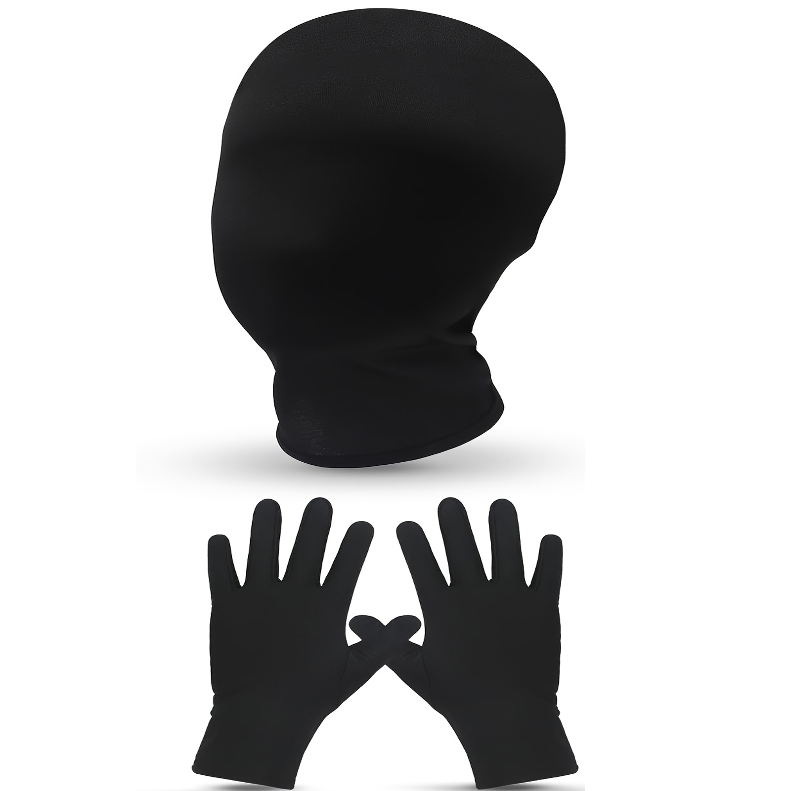 TEMU 3pcs Of Black Full Face Mask, Face Change Mask With Gloves, Faceless Light Brown Face Mask, Halloween Role-playing Halloween Party Costumes For