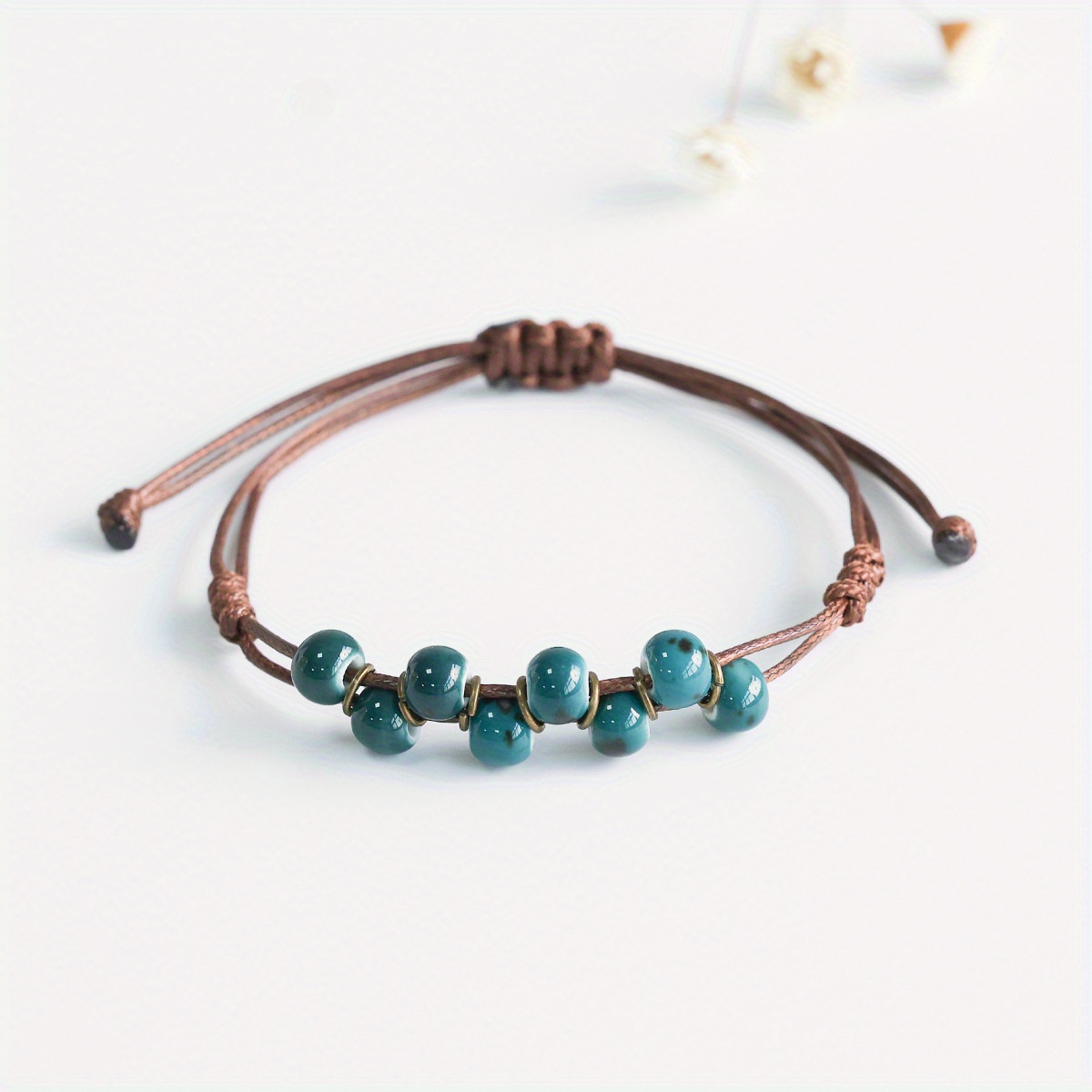 Bohemian Ethnic Style Colorful Ceramic Adjustable Woven Bracelet