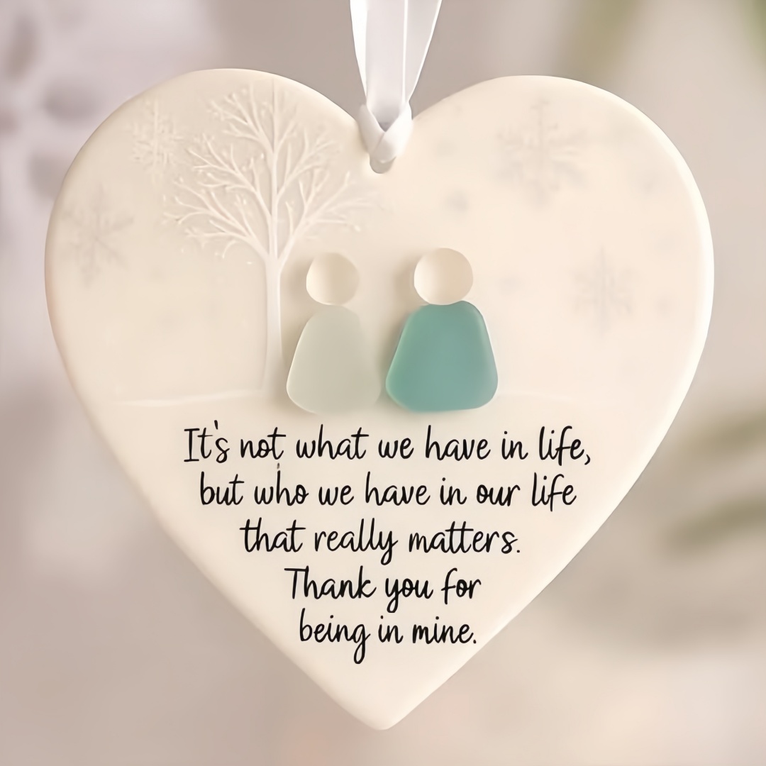 TEMU 2d Flat, Heart-shaped Ocean Acrylic Friendship Ornaments, Eternal Friendship Heart-shaped Theme, Friendship Heart-shaped Christmas Tree