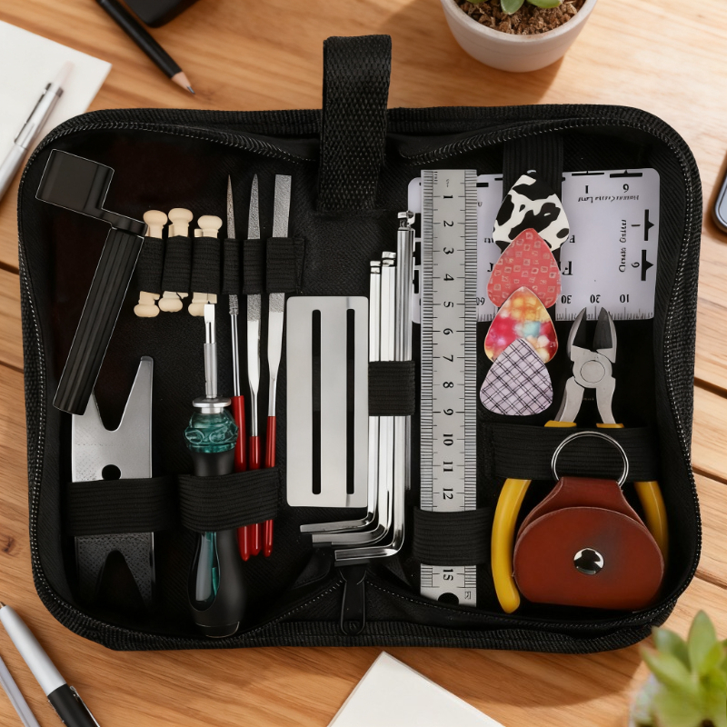 TEMU 26in1 Guitar Repair Tools Guitar Tool Kit Guitar Maintenance Tools Guitar Care Set Musical Instrument Maintenance Kit