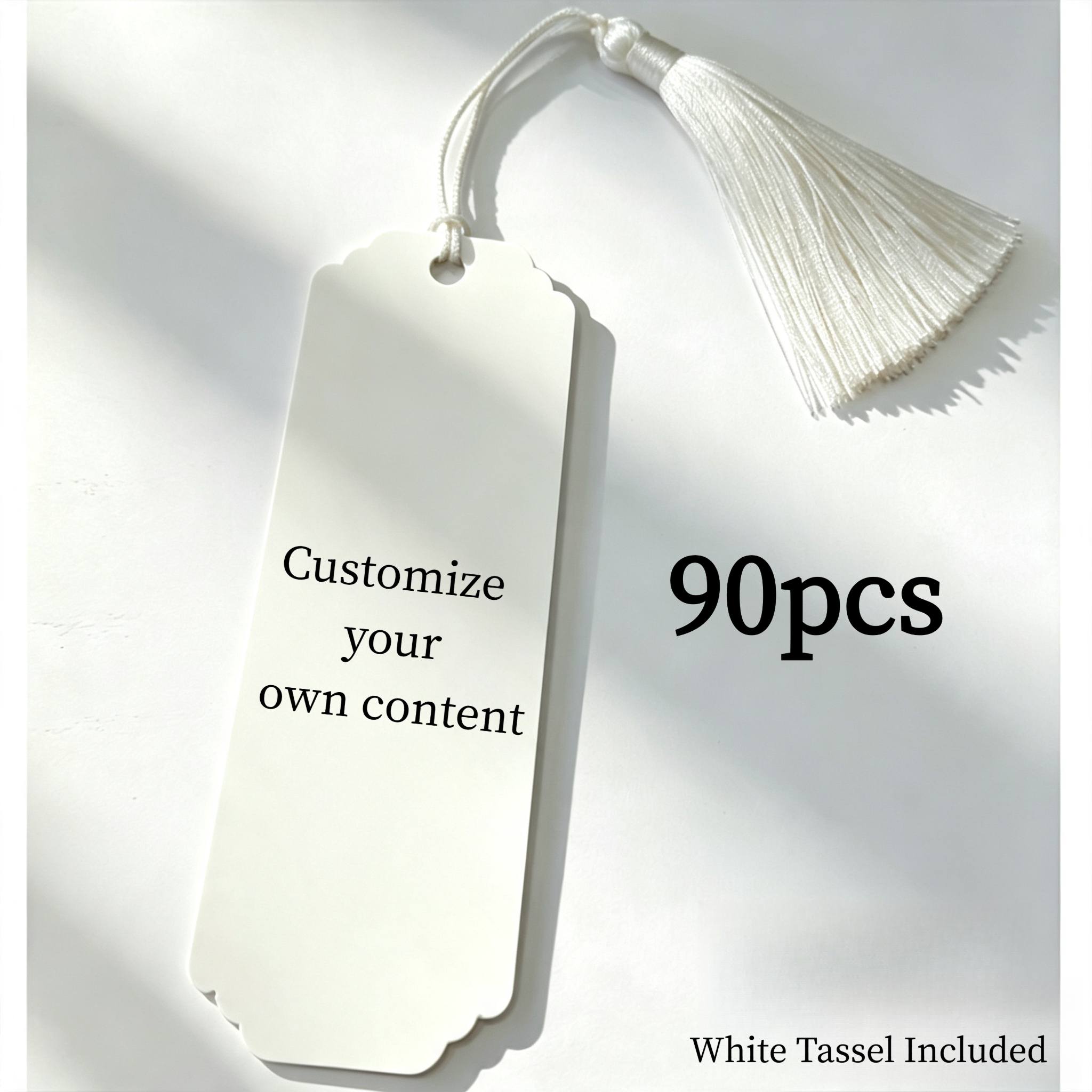 TEMU Custom Bookmark, Single-sided Custom Pattern, With White Tassel, Bookmark Size 4.72 Inches X 1.57 Inches. Used For Gifting To Relatives . A