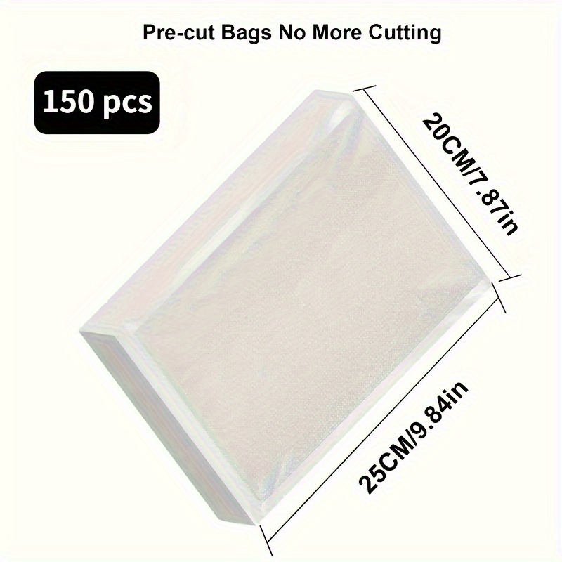 150pcs Premium Vacuum Sealing Bags - Airtight Food Preservation, Storage, And Organization Solution For Kitchen - Reusable, Durable