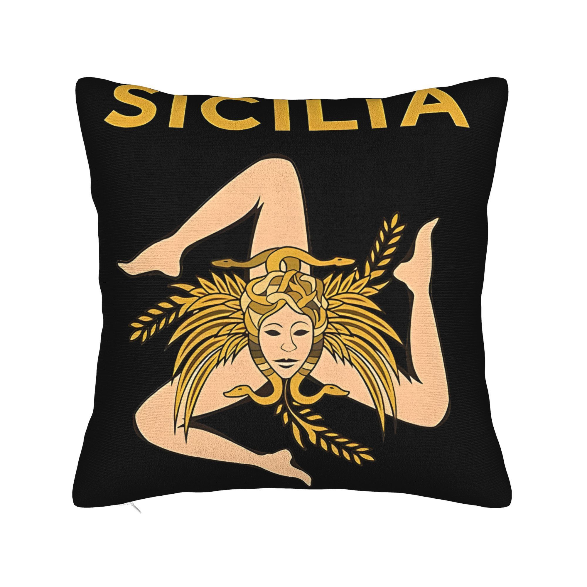 

1 housse de coussin Style SICILIA Zodiac, % polyester, lavable en machine, fermeture à glissière, taie d'oreiller décorative pour différents types de pièces - tissée, , insert