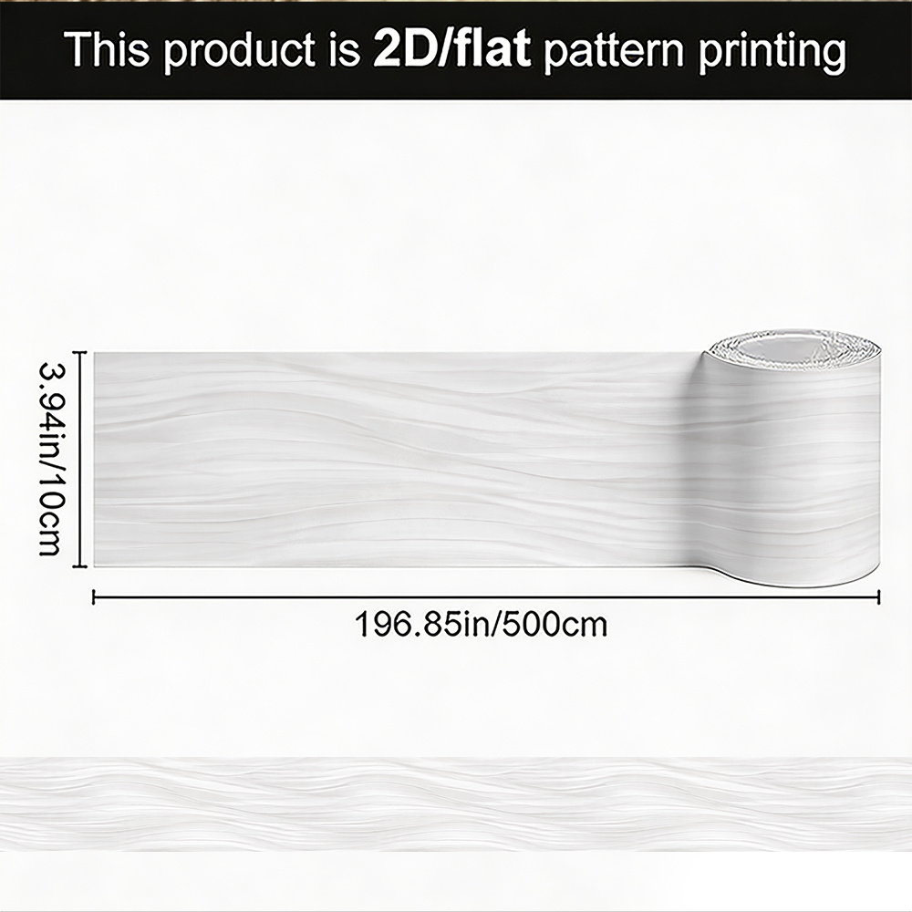 TEMU 1 rollo de pegatinas de 2D/ 10x500cm (3.9x196.9in), elegantes pegatinas de pared, autoadhesivas, calcomanía de con de veta de madera blanca y ,