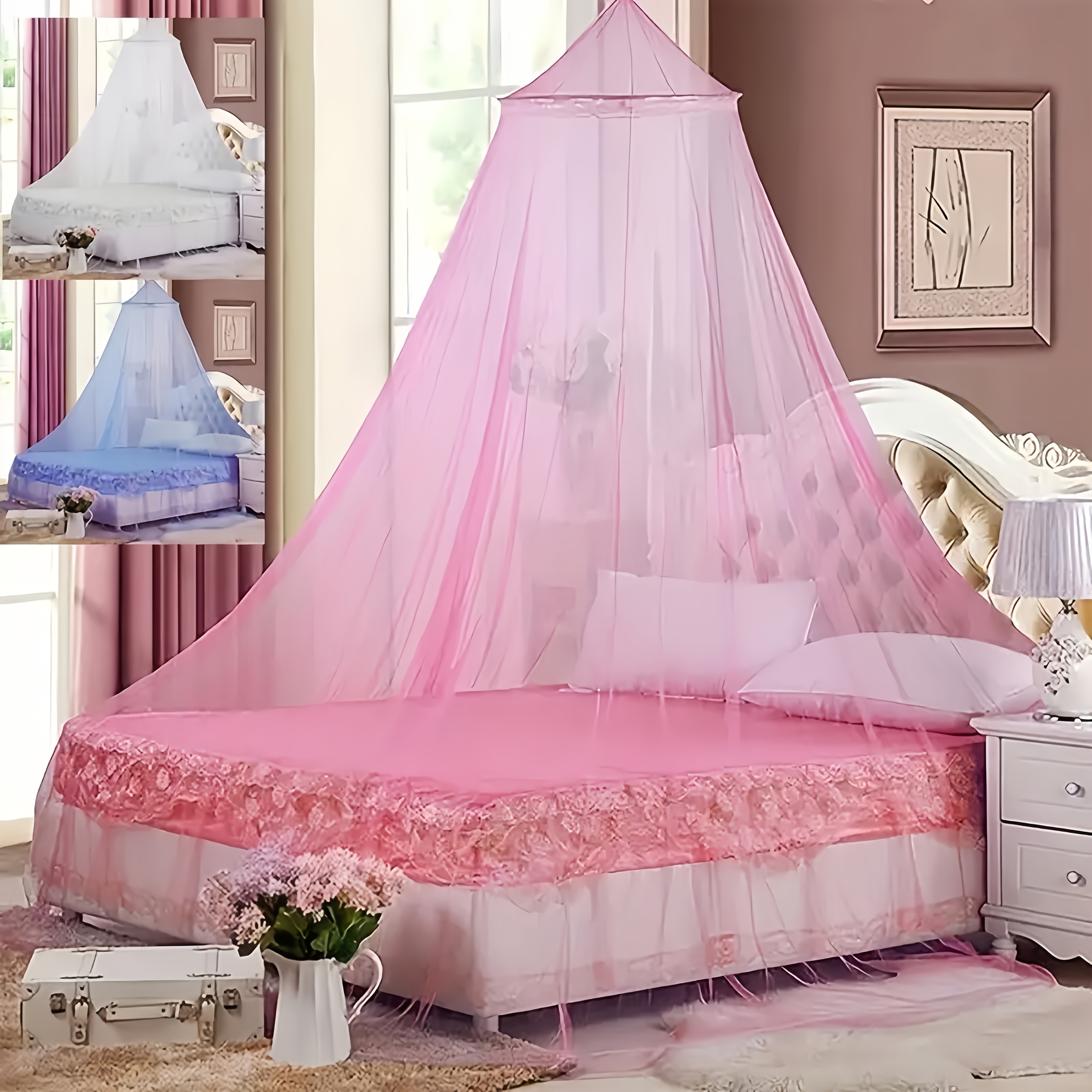 an elegant dome mosquito net with an     in   made of lightweight polyester hand wash only no electricity required durable bedroom mosquito protection design suitable for all types of rooms breathable mesh fabric Product details 3