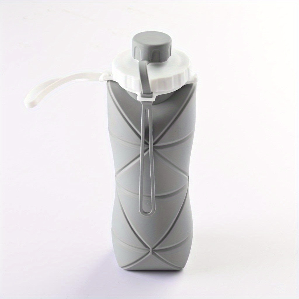 TEMU Silicone Folding Water Bottle Outdoor Portable Retractable Water Bottle Sports Handle Quadrilateral Water Bottle(1pc), Reusable Water Bottle,