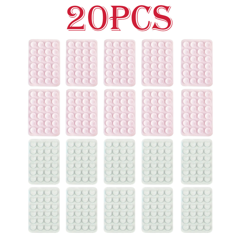 TEMU 20pcs Set, Assorted Colors, Multi-functional Silicone Suction Cup Phone Stand - Universal Type, Suitable For Tablet Cases, Strong , Easy To