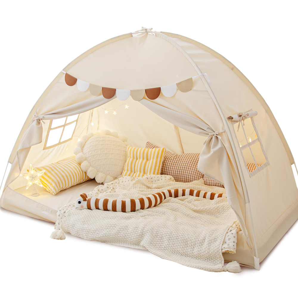 Image of Portable Round Top Tent With Storage Bag - Oval Canopy Suitable For Indoor/outdoor Use, 2 Windows & Doors, Zippered Doors, Lightweight For Camping, Parties, Events, Setup For Or Outdoor Shelter