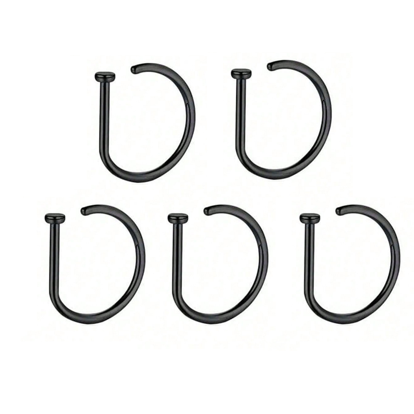 3pcs Geometric Shape Punk Nose Rings Set, Stainless Steel