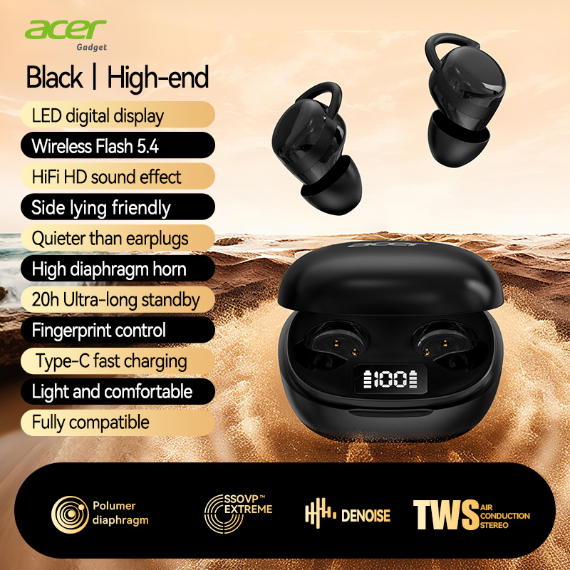Acer New In-ear Wireless Earbuds: Unisex, Minimalist And Stylish Design, Lightweight With , Ultra-long , Comfortable And Pain-, Audio, Low-latency Mode, Built-in Microphone