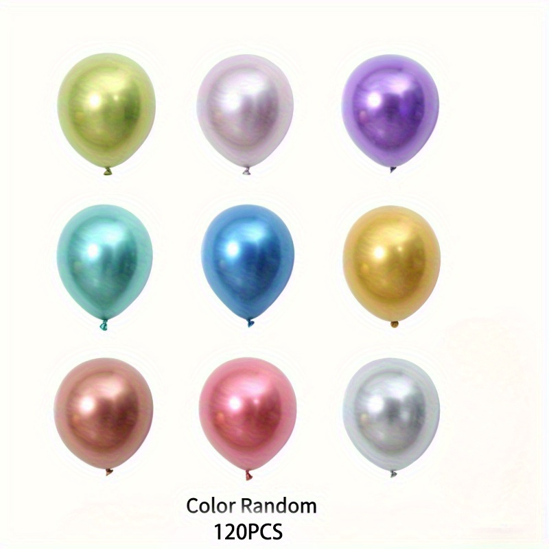 TEMU 120pcs Party Balloons, 12inch Metallic Balloons, Wedding Party Decoration Balloons, Interior Decoration, Christmas Decoration, Room Decor, Color