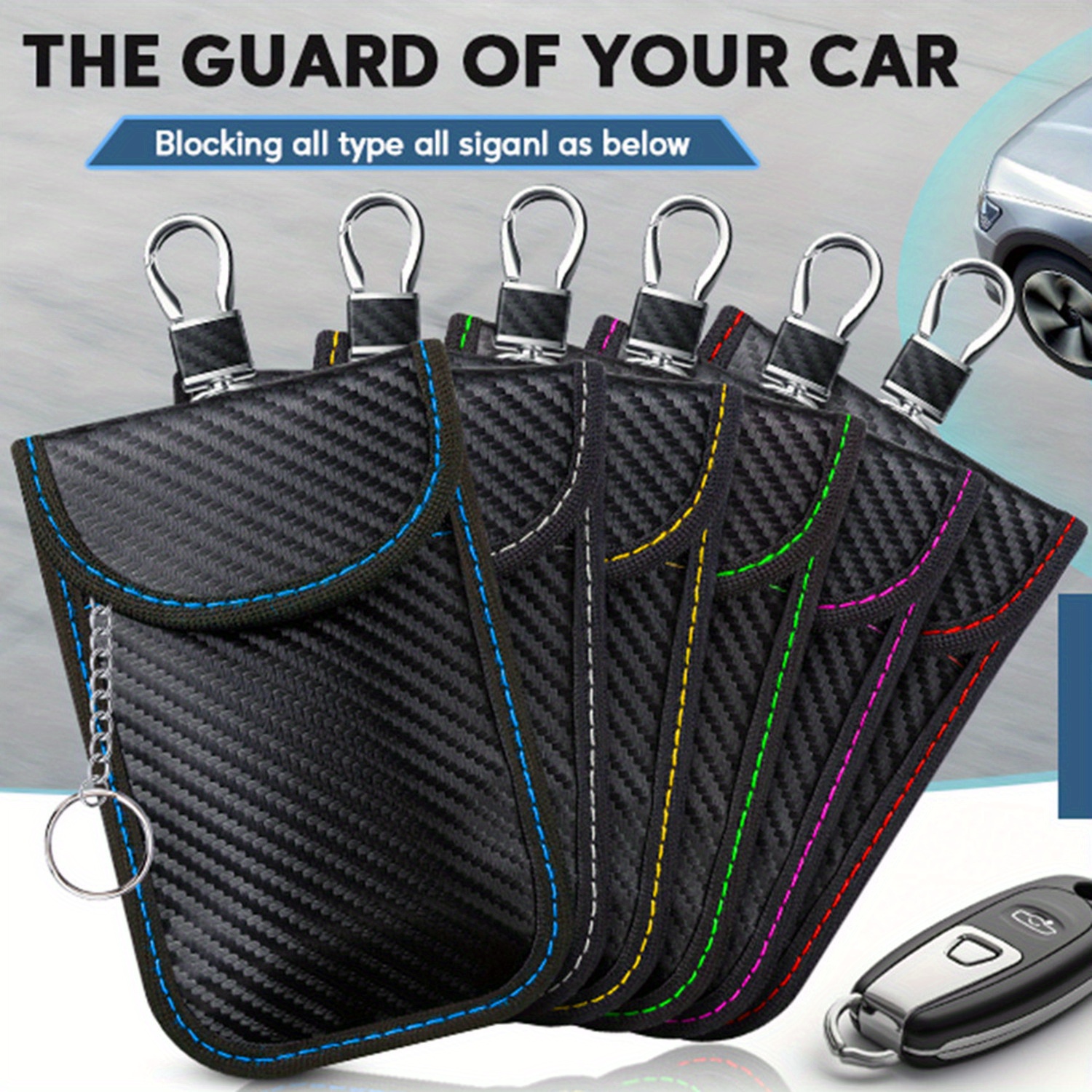 2Pcs Key Fob Faraday Bag Double-Layer Faraday Cage Protector For Car