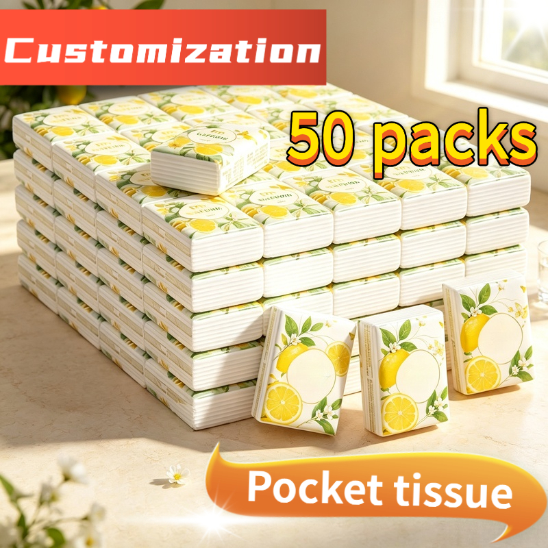 TEMU Customized Handkerchiefs, Portable Pocket Tissues, Tissues, Custom Images And Text, High-definition Printed Patterns/logo, Compact Wallet