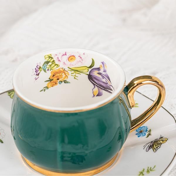   cup and saucer set, porcelain tea cup with  , big floral tea cup for gift, tea party, 7, 43oz,   thanksgiving, christmas, halloween, easter, mother s day, father s day, thanksgiving gift, elegant tableware, durable tableware, coffee cup set, holiday gift,   Product details 6