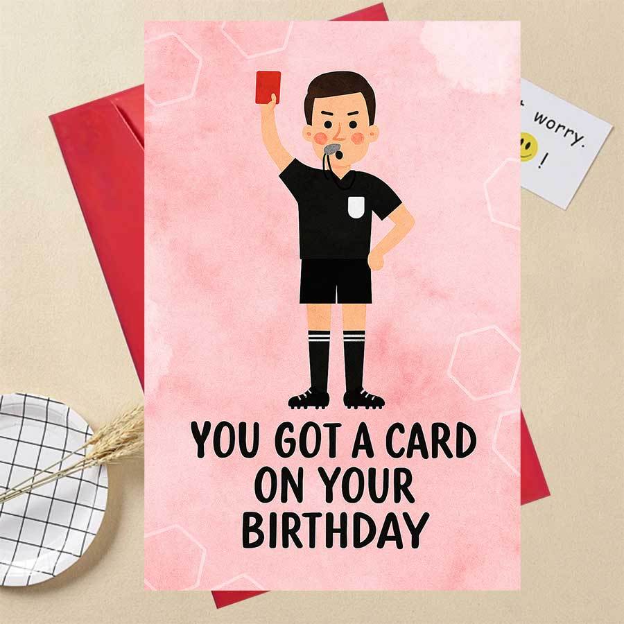 TEMU A Birthday Card Featuring A Football Referee Design, Perfect For Who Are For Sports Enthusiasts, To Commemorate A Fun And Birthday Occasion