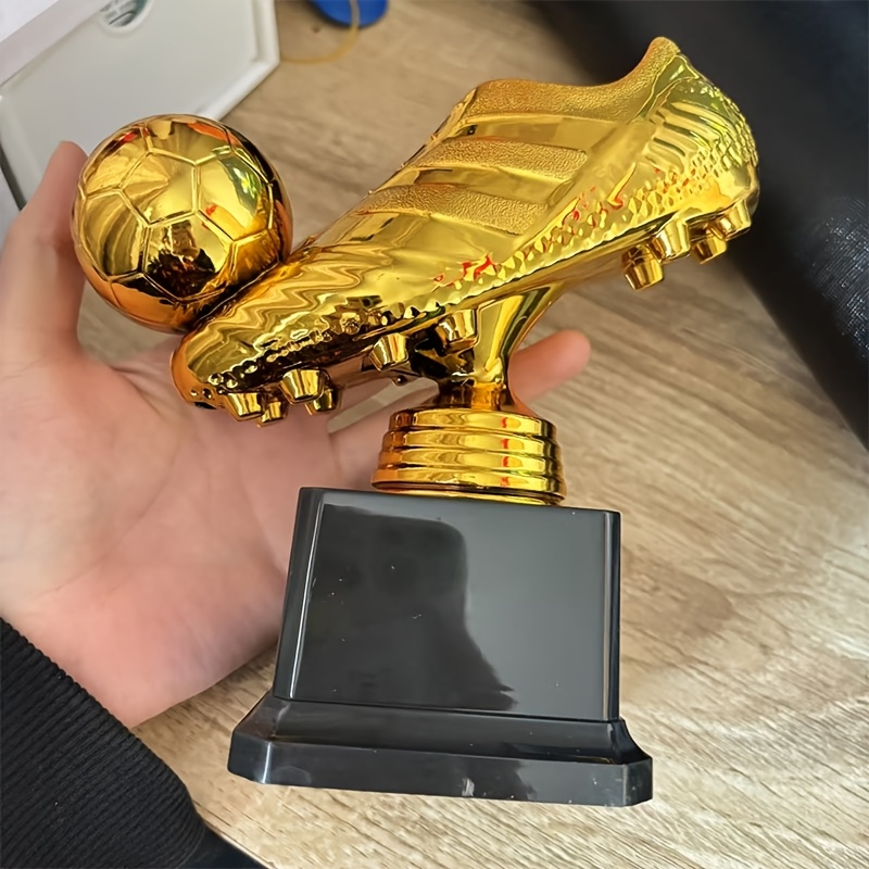 TEMU 2026 New Football Commemorative Trophy, Golden Soccer Competition Cup, Decorative Trophy Statue, Multi-functional Home Decor, League Prize,