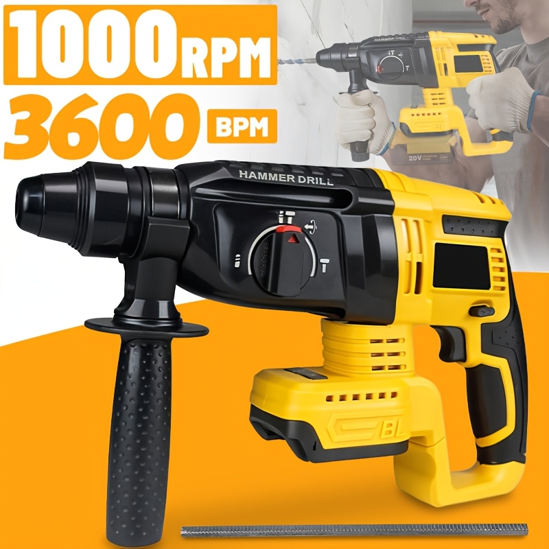 for Dewalt 20V MAX Battery Cordless Rotary Hammer Drill, Brushless High BPM, 1" SDS+ Concrete Drill, Heavy-Duty for Construction, Home Improvement& DIY Users, Tool Only, No Battery