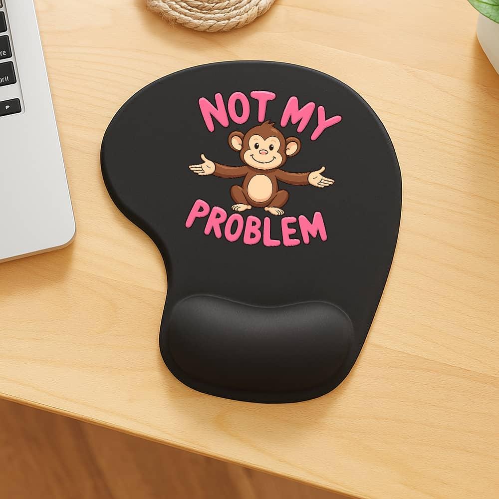 TEMU Tappetino per mouse con supporto per il polso - Divertente design con "Non 癡 il mio problema", accessori per scrivania da ufficio per donne,