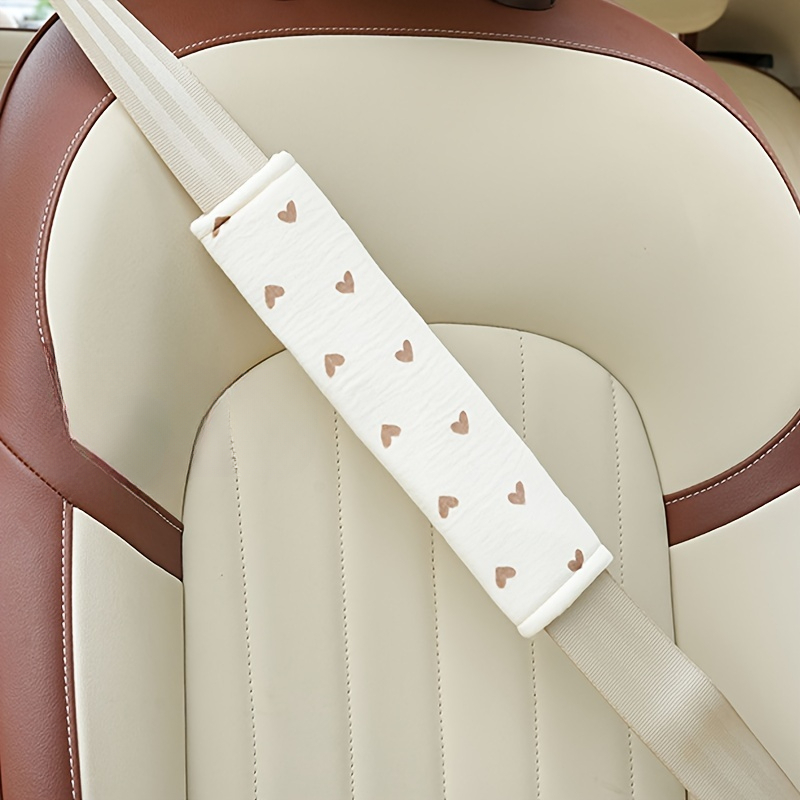 TEMU Anti-Verstikkings Veiligheidsgordel Schouderpad - Leuke Hartvormige Veiligheidsgordel Cover voor Auto Decoratie