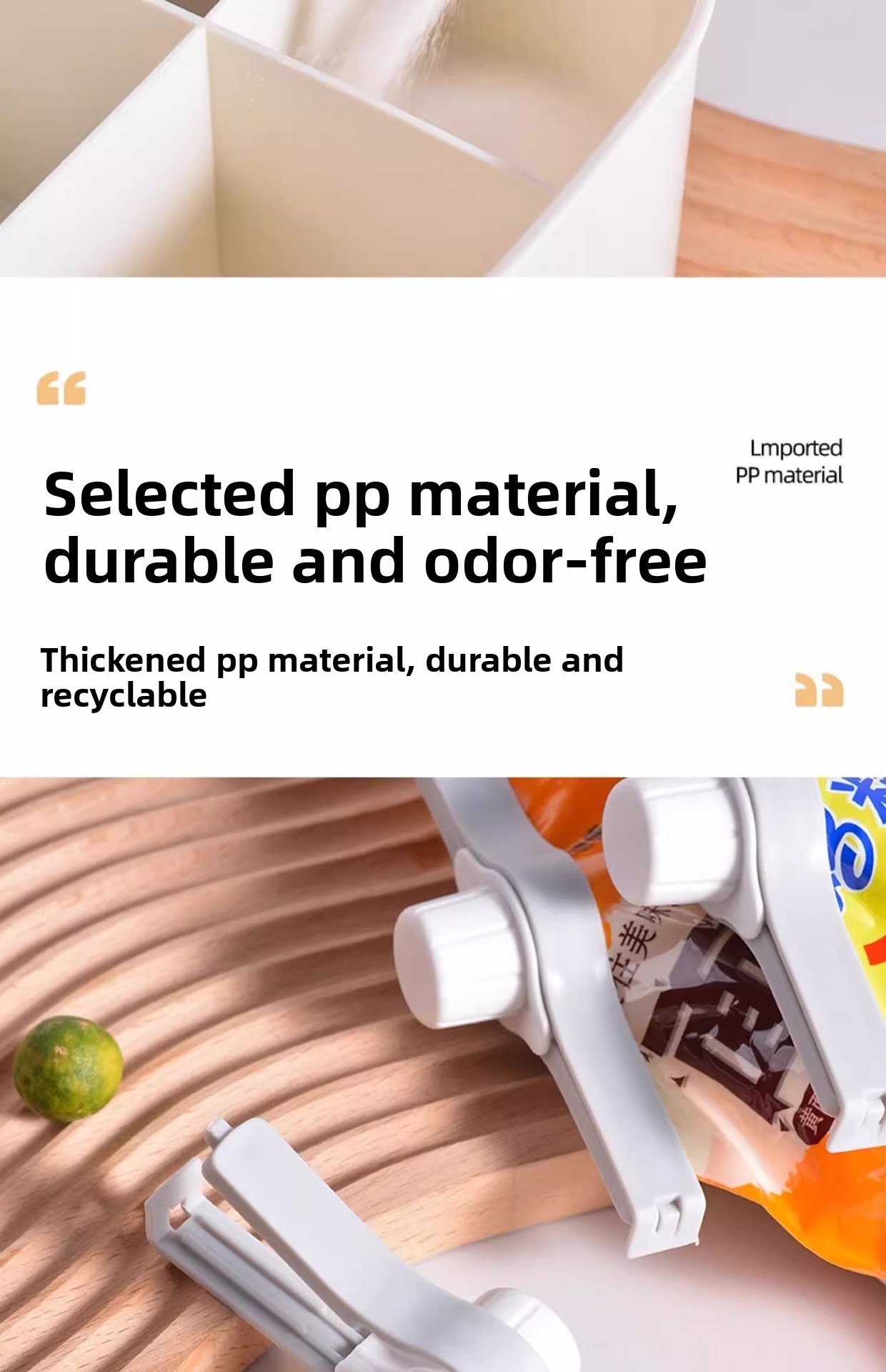 2pcs preservation sealing clips non contact tea outlet plastic snack clips grade sealing tool for snacks milk powder   and seasonings Product details 11