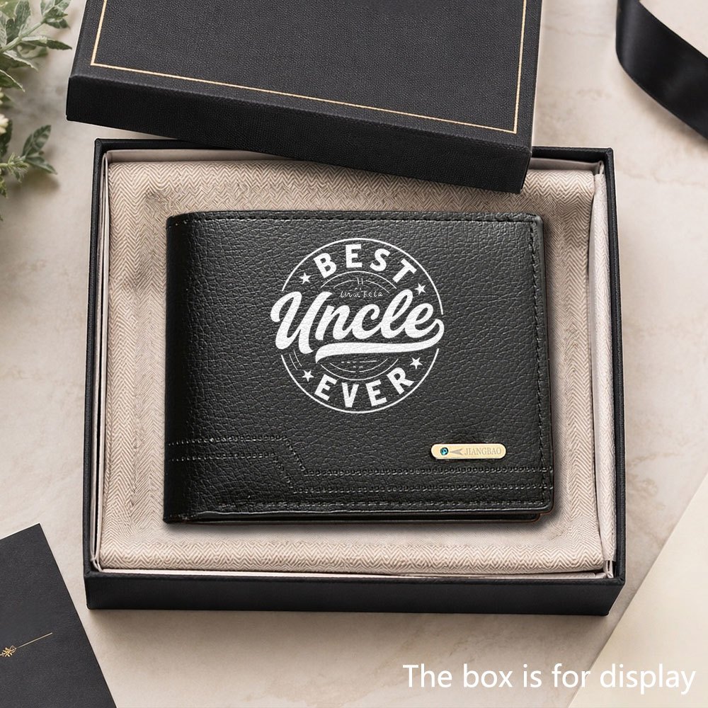 TEMU Business "best Uncle" Print Fashion Men's Wallet, In Multiple Colors, Foldable Large Capacity Multi-card Slot Organizer, High-quality Texture,