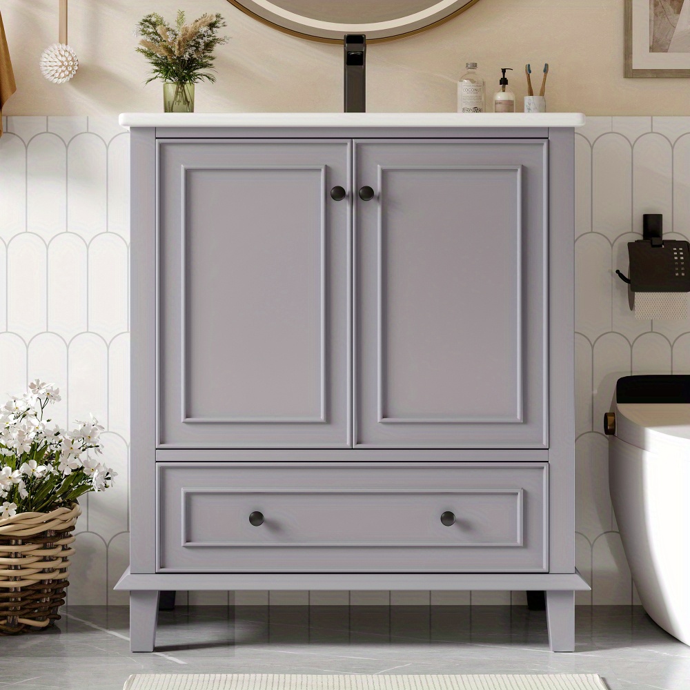 modern golvstående badrumsskåp med handfat stort - Temu Sweden