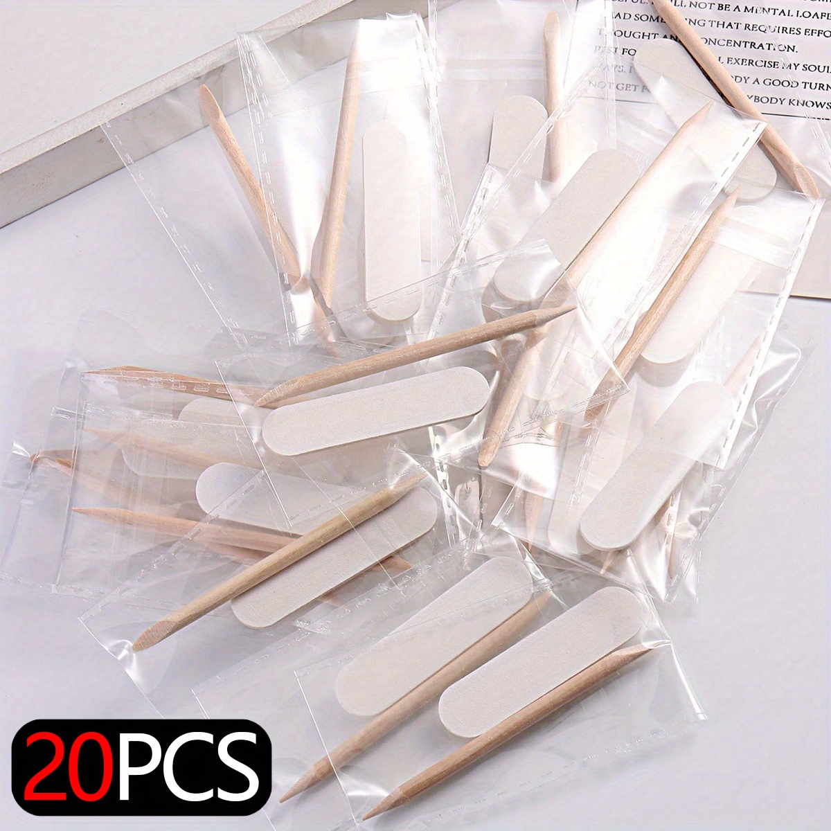 5/10/20pcs Of Disposable Mini Nail Files, Manicure Set, Nail Application Materials, Two-piece Nail Wooden Sticks, Nail Care Tools., For Toenail& Foot Clean