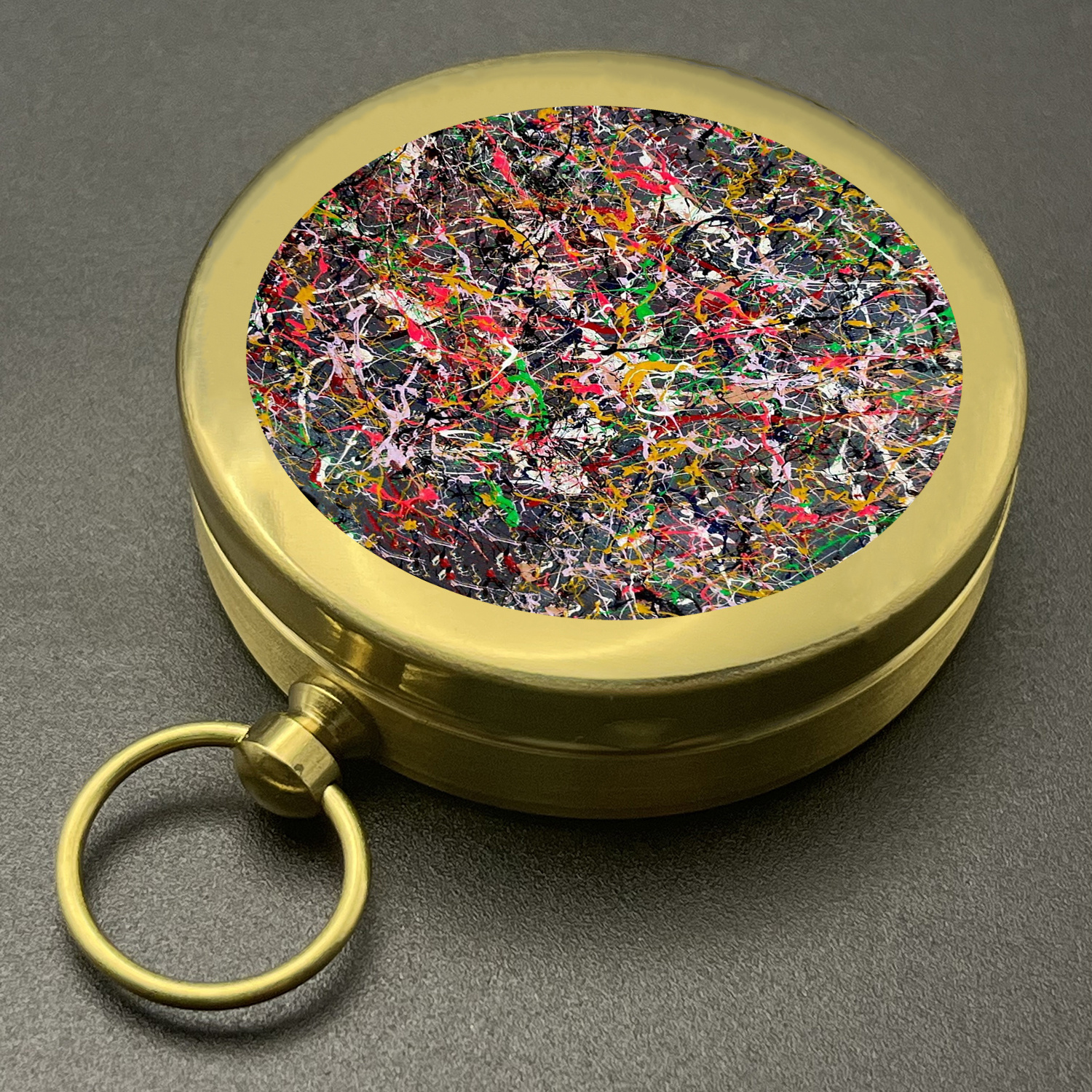 Portable Copper Pocket Compass with Famous Paintings Design