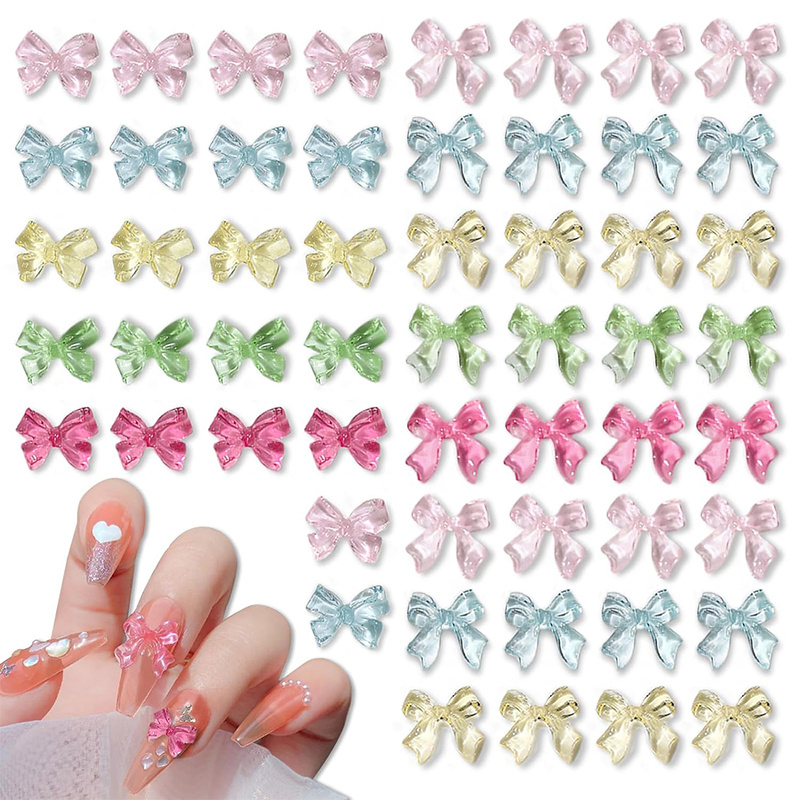 

200pcs 3d Bow Set - Mixed , Clear For Diy Art & Crafts, - For Women And