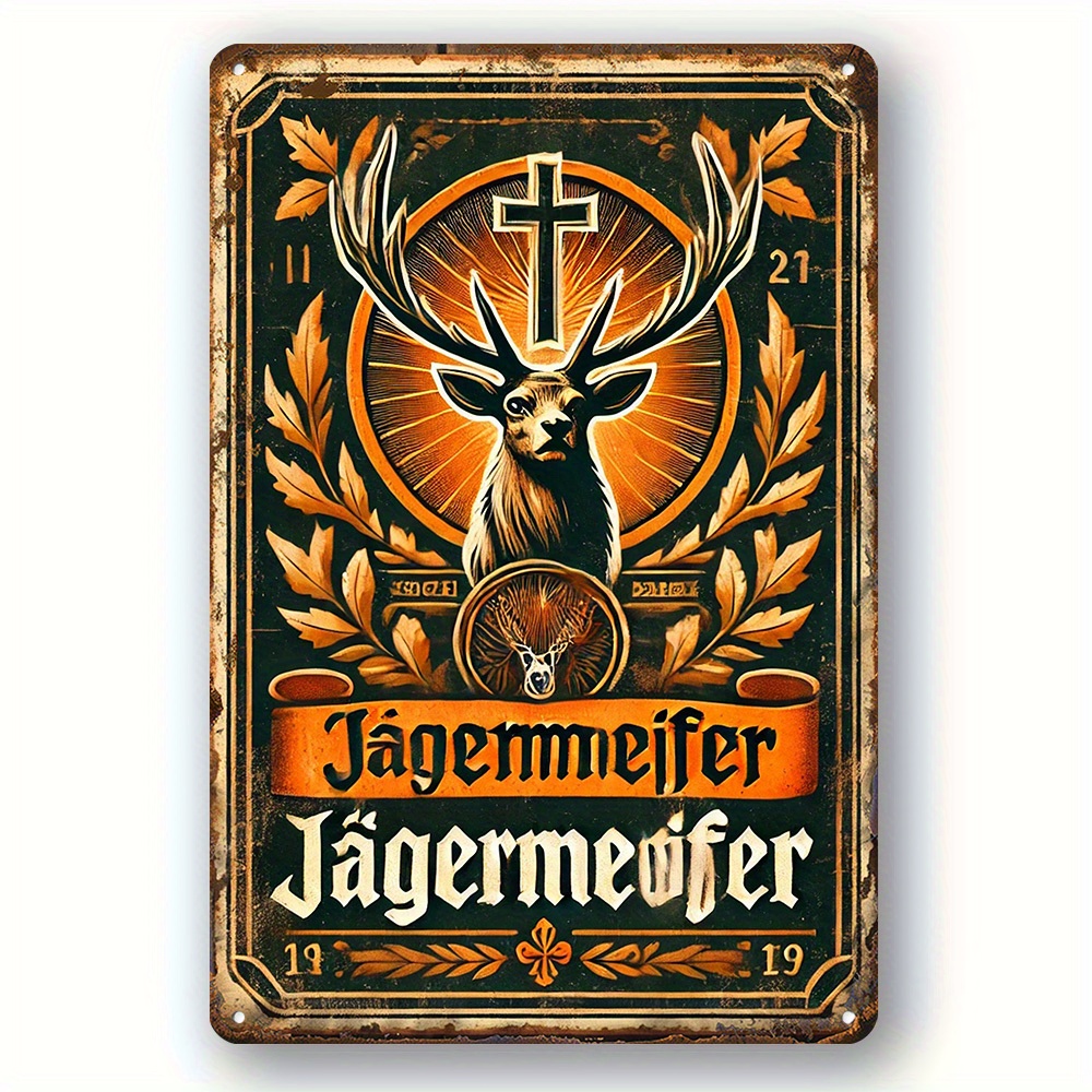 room decor 1pc vintage jagermesiter deer hunting metal sign iron wall art classic bar home decor humorous garden patio     decoration pool party gift 20 32x30 48cm   room decor