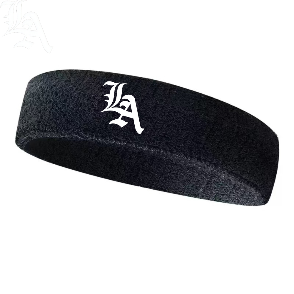 TEMU 1 serre-tête de sport blanc uni noir avec logo La - Bandeau de loisirs de pour hommes et femmes - Coiffure élastique, accessoires de sport,