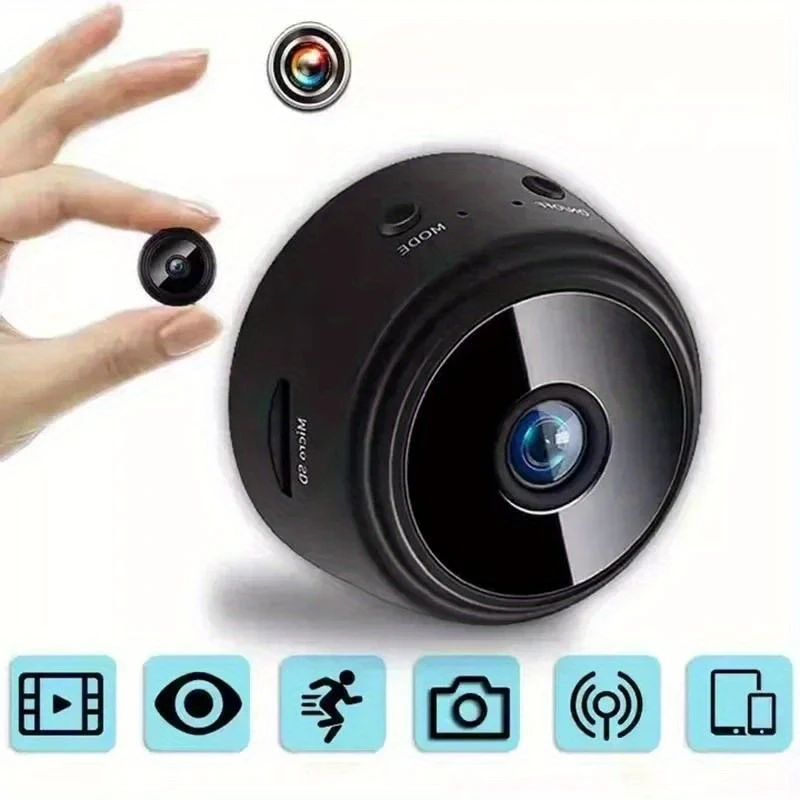 a9 1080p hd wifi mini surveillance a wireless corder for smart home usb powered remote access black for indoor use indoor sleek a design usb powered details 4