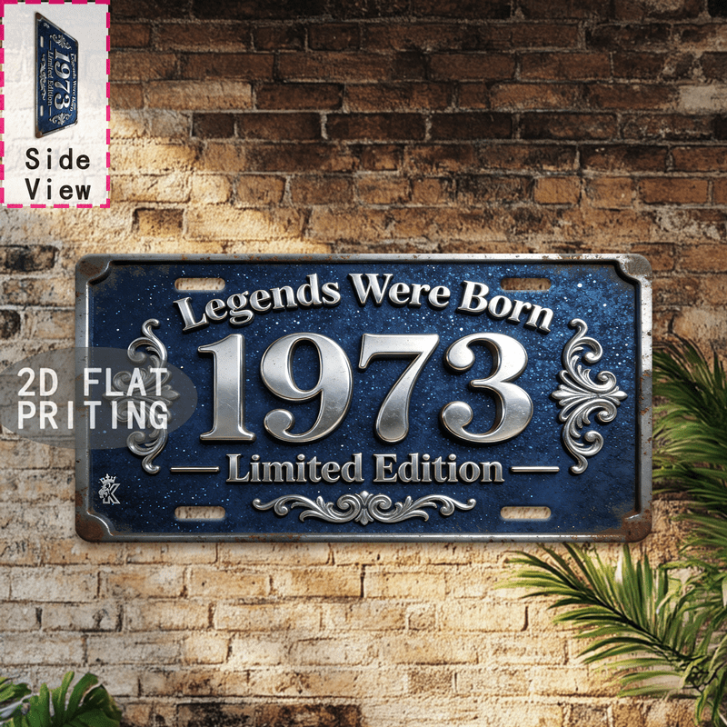TEMU 2d Flat Wooden Printed Birthday Gift, Vintage Legend Born 1973 Edition Sign, Cheap Room Decor, Valentine's Day Gift, Man Cave, Bar, Cafe, Living