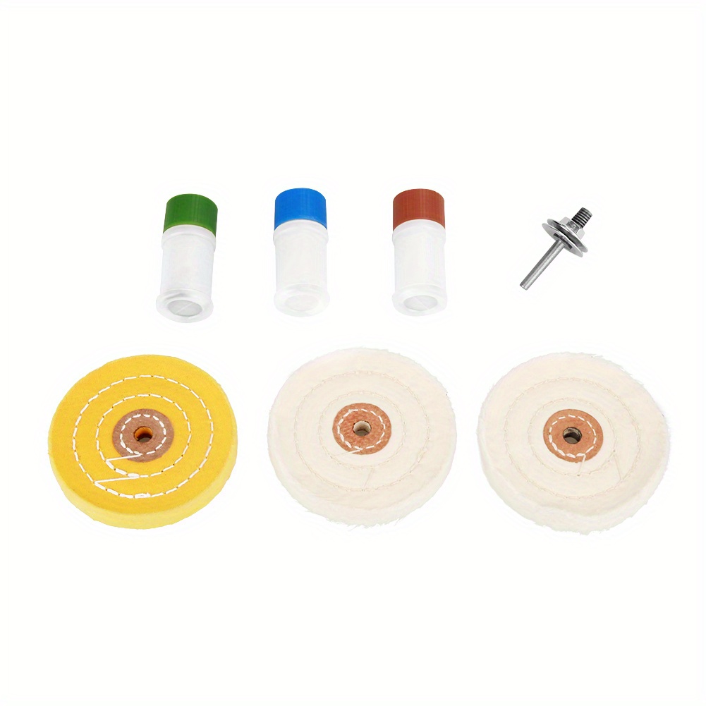 TEMU Polishing Pad, 7pcs Buffing Pad, 3 Polishing Paste Color For Polishing Metals Removing Scratches