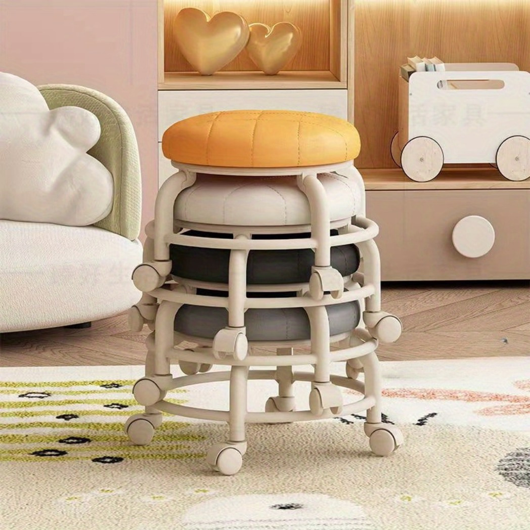 1pc small stools with wheels low stools round stools household mobile swivel stools shoe stools multifunctional beauty sewing   repair and shoe changing stools with a   weight not exceeding 70   Product details 1