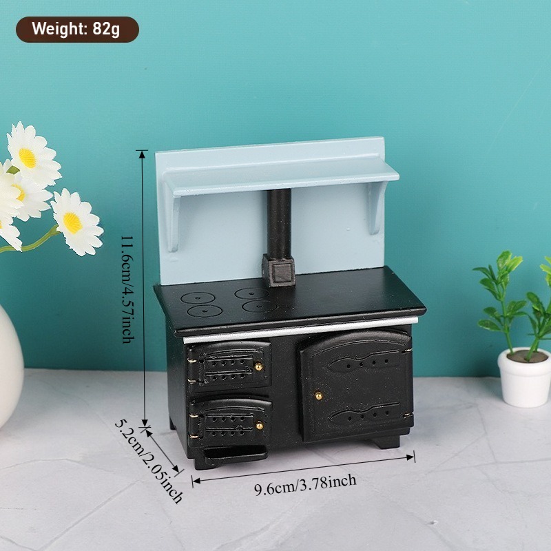 TEMU 1:12 Dollhouse Mini Stove, Vintage Kitchen Model, Micro Scene Small Furniture Ornament, Dollhouse Accessory Decoration
