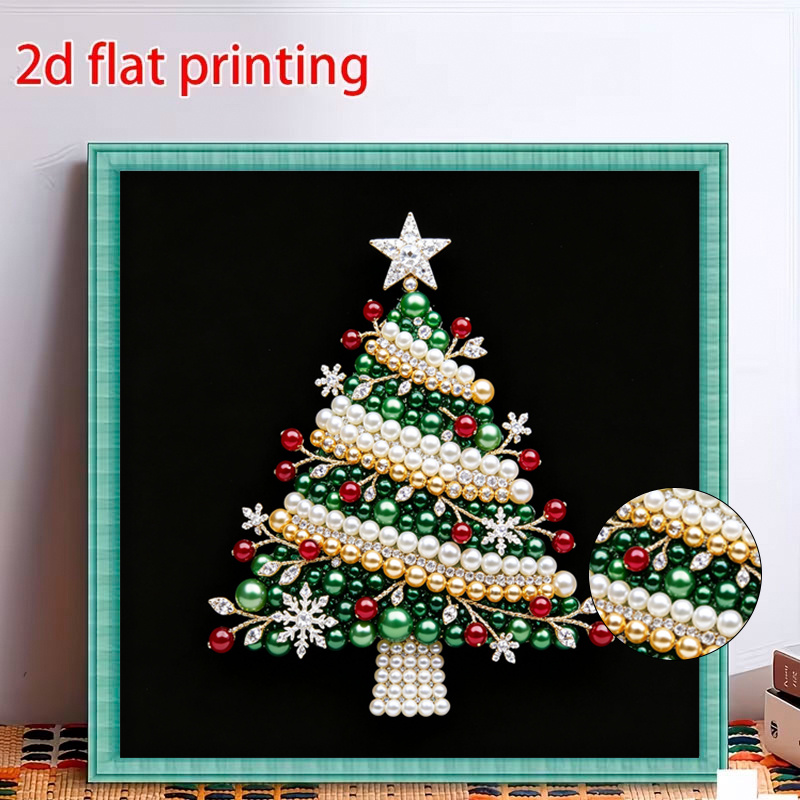 TEMU Halloween Christmas 2d Flat Printing Pearl Diamond Painting Set Table Wall Decoration Halloween Christmas Gift Frameless