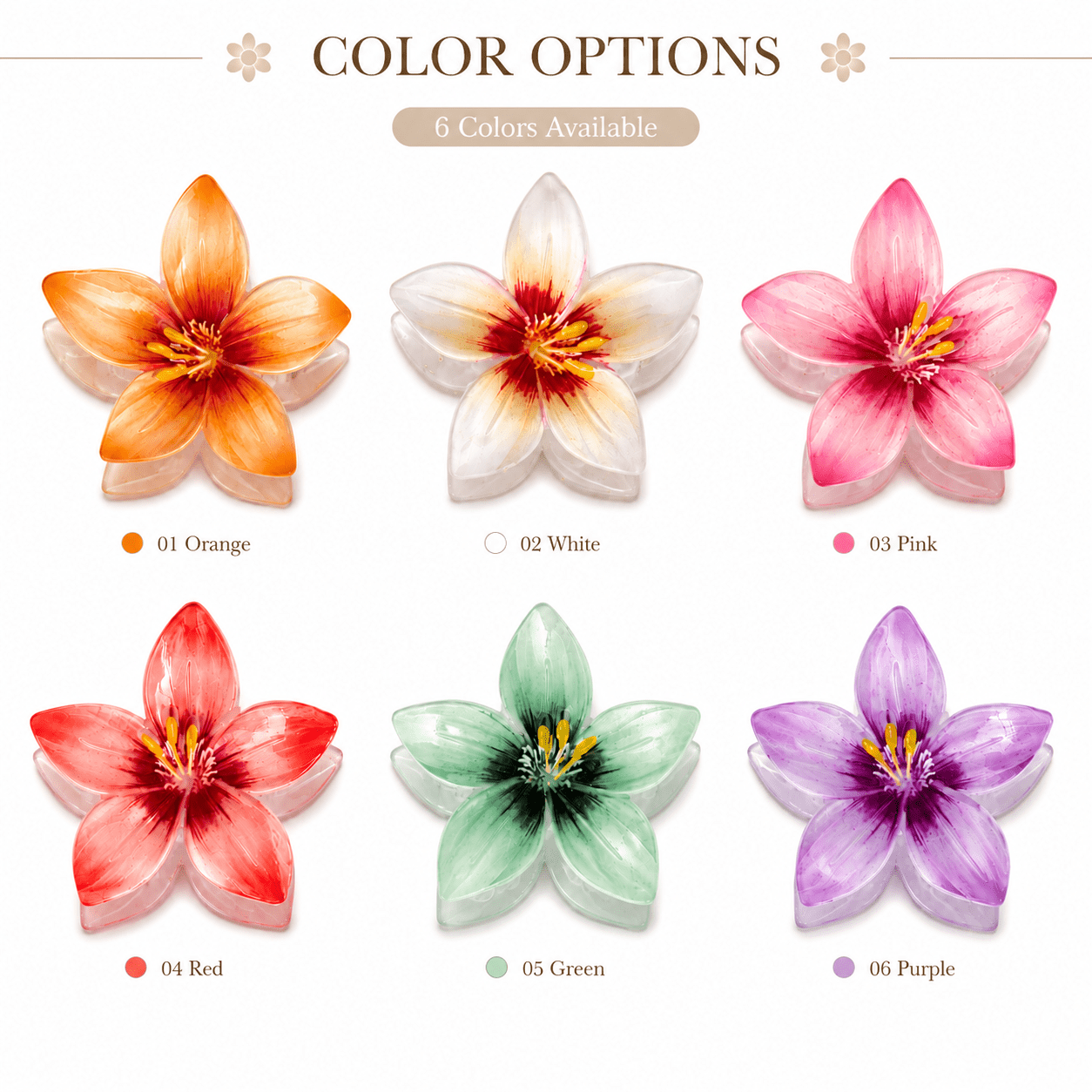 TEMU Lot de 6 pinces à cheveux saisissantes Lilas Bohèmes d'été avec disque dégradé multicolore pour l'arrière de , pince requin, adaptées pour les
