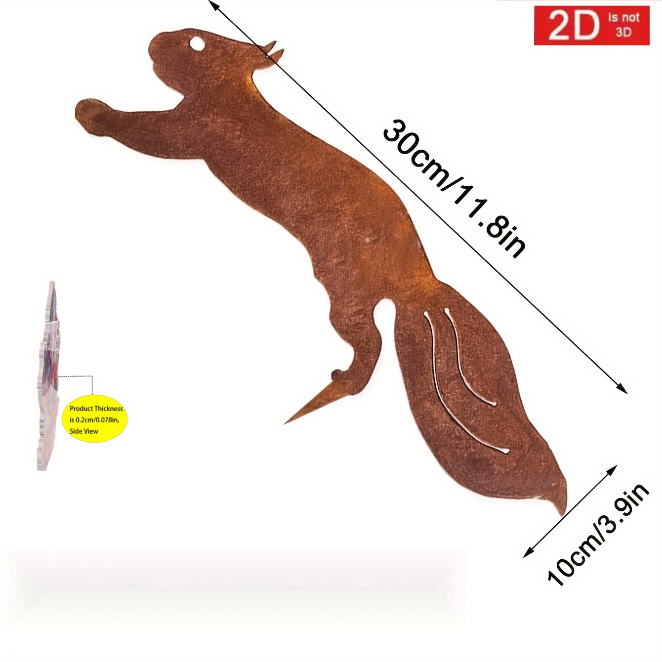 E-shop 2D-Flach, [2D-Flach] . rustikale Eichhörnchen-Dekoration auf Baumstumpf – für den Außenbereich/geeignet für Garten & Herbst-, langlebiges