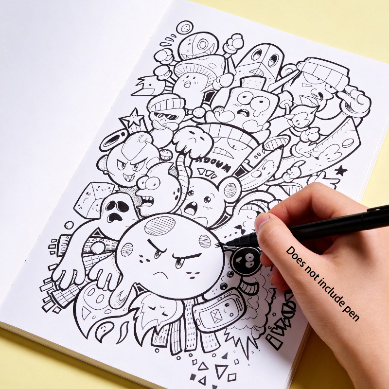 Image of An Adult Leisure Stress-relief Drawing Book, A Doodle Tracing Book, A Fun Sketching Book, With 22 Clear Paper Patterns, A Doodle Art Sketchbook Gift For Creative Artistic , Pen Not Included