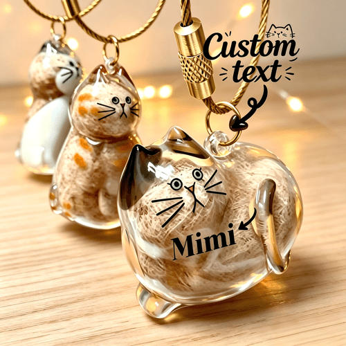customized hair storage pendant cute cat hair storage box keychain pendant bag accessory pendant gift ideal gift for lovers
