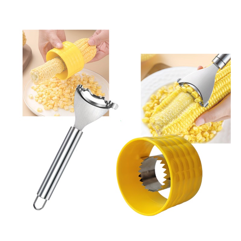 TEMU 2pcs Set Of Stainless Steel Corn Peelers, Kitchen Gadgets, Corn Shelling Knives, Corn Separators