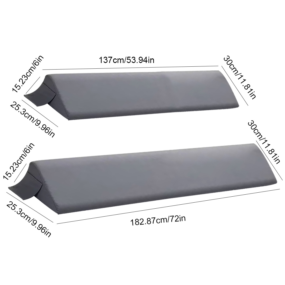 Image of Triangle Wedge Pillow, Mattress Filling, With Side Pockets, Designed To Fill The Between And The Mattress, Used As A Pillow, Sofa Pillow, Suitable For Sleeping And Reading