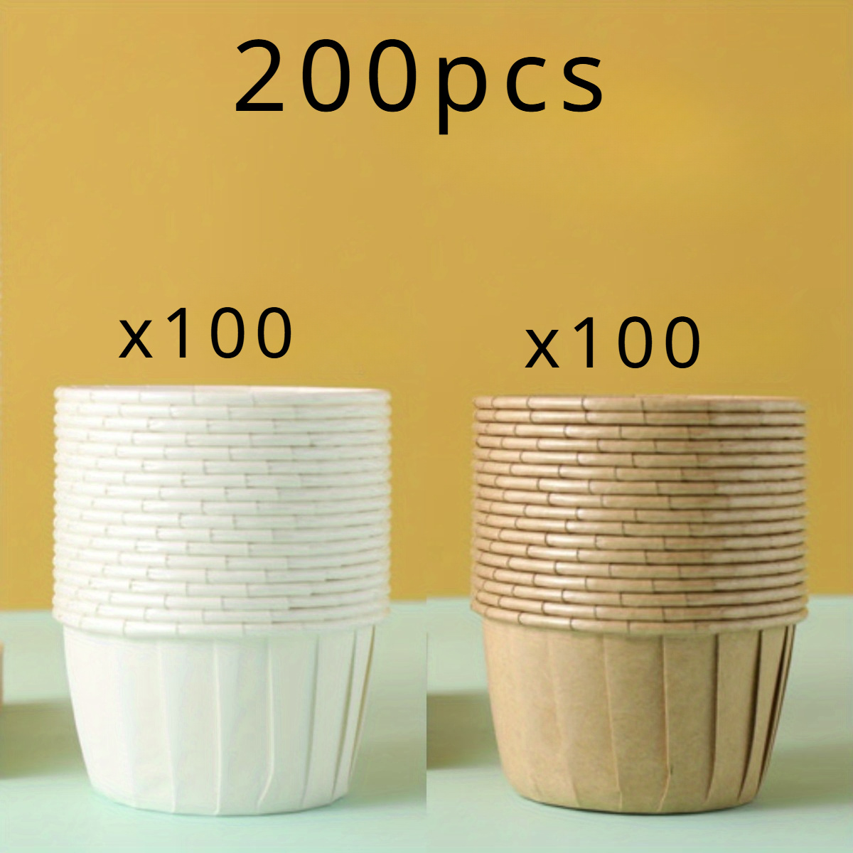 Image of 200pcs Cupcake Cases For Baking, Muffin Cases For Baking, Muffin & Cupcake Liners Wrappers Cases, Cup Cakes Greaseproof Paper Baking Cups For Birthday Wedding Party