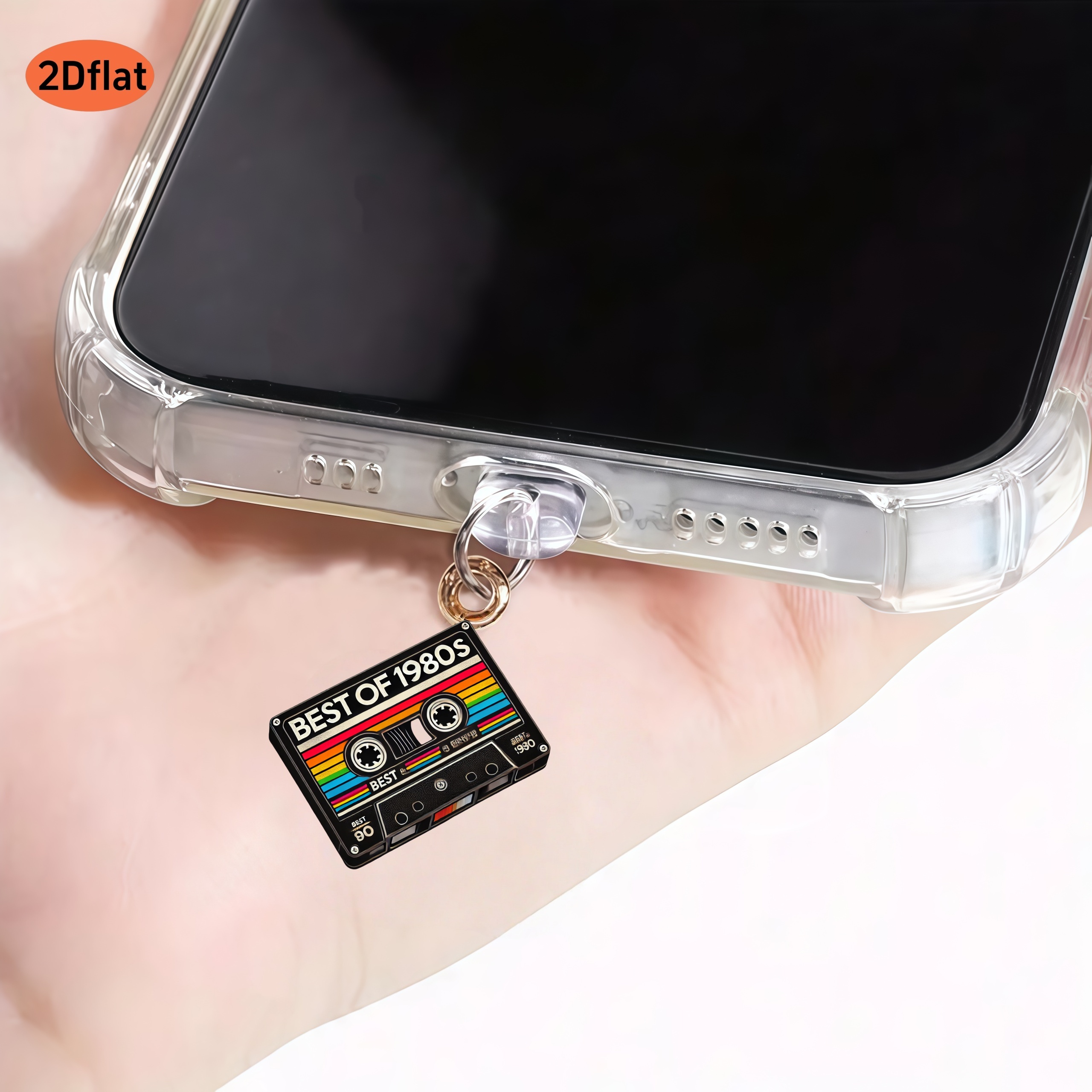 TEMU 2d Retro 80s Cassette Phone Dust Plugs, Compatible With Iphone And Type-c Models, Plush Hanging Decorative Gifts, Suitable For Men And Women For